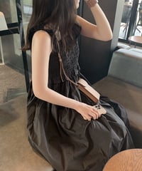 sleeve puff knit onepiece | mie ajunar 