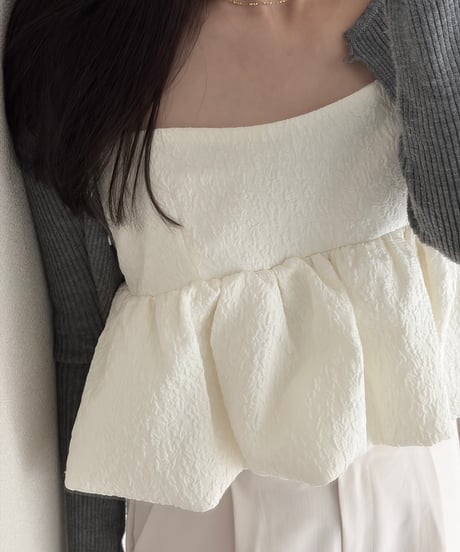 balloon crop blouse