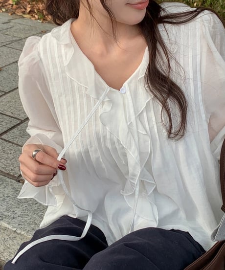ruffle strap blouse