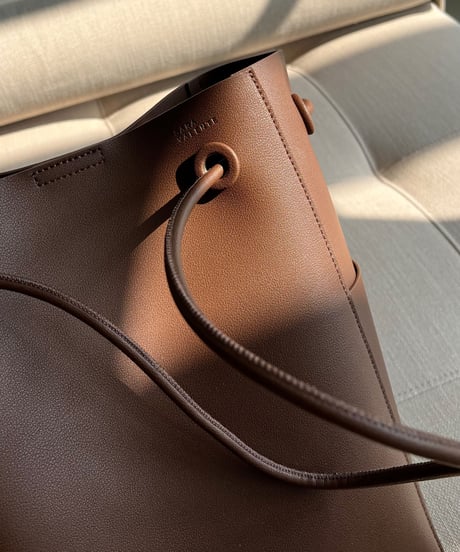 vegetable leather bucket bag