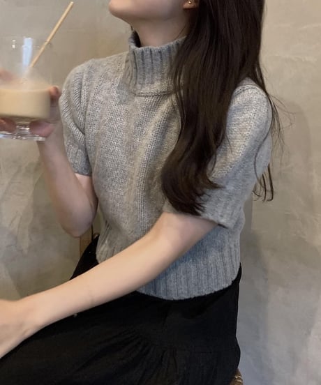 high neck half knit