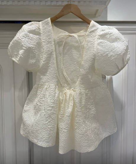beaded puff blouse