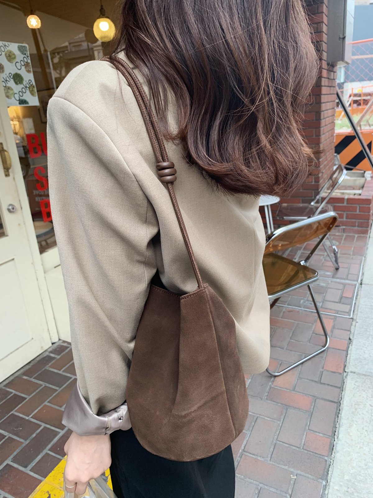 mie ajunar cowhide suede bag ブラウン 即納］cowhide suede bag | mie ajunar
