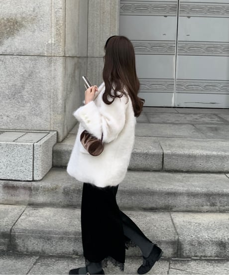 ［即納］lace velour maxi skirt