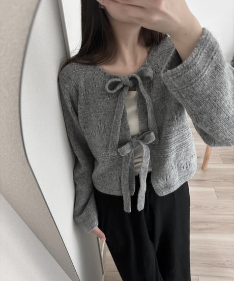 wool ribbon scotch cardigan