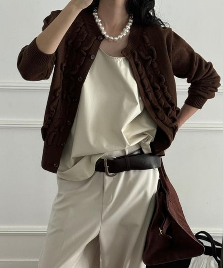 frillknit cardigan