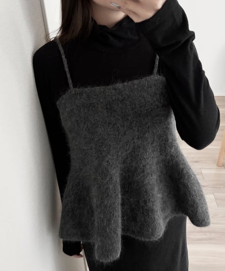 peplum knit mini top