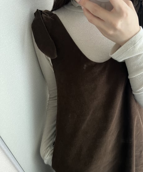 shoulder ribbon dress
