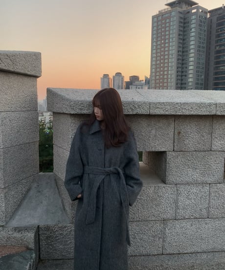［即納］folded alpaca long coat