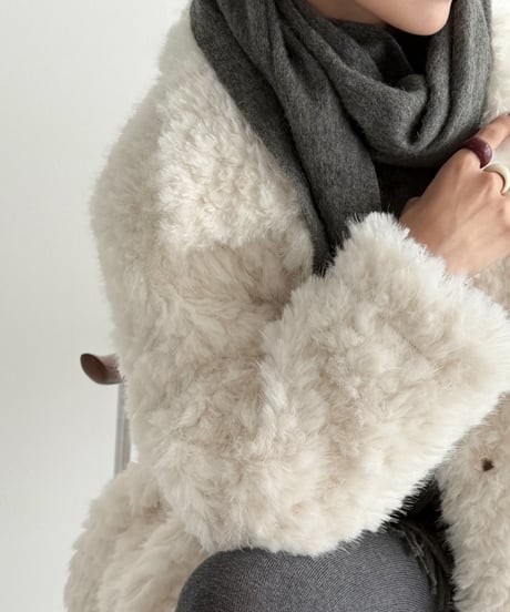 ［即納］sanen wool collar fur jacket