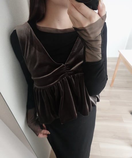 velour gather top