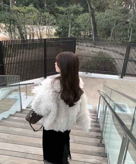 long hair fur cardigan