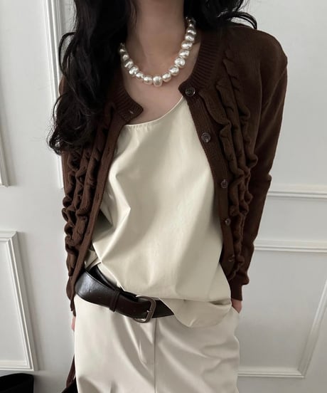 frillknit cardigan
