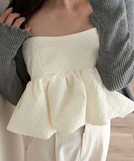 balloon crop blouse