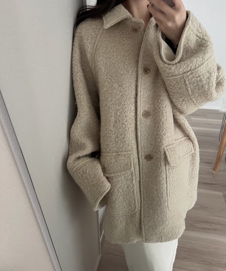 ［即納］alpaca wool soft bouclé coat