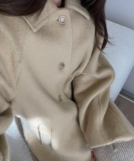 ［即納］folded alpaca long coat