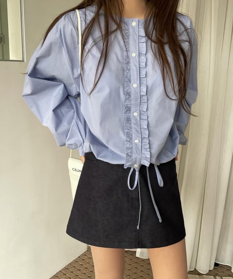 frilled blouson blouse