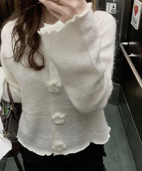 ［即納］flower cardigan