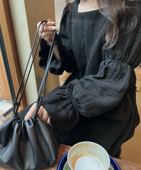 leather string bag