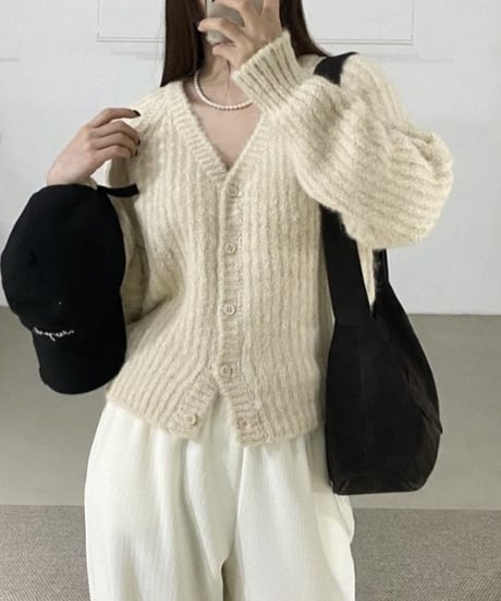 wool v-neck cardigan
