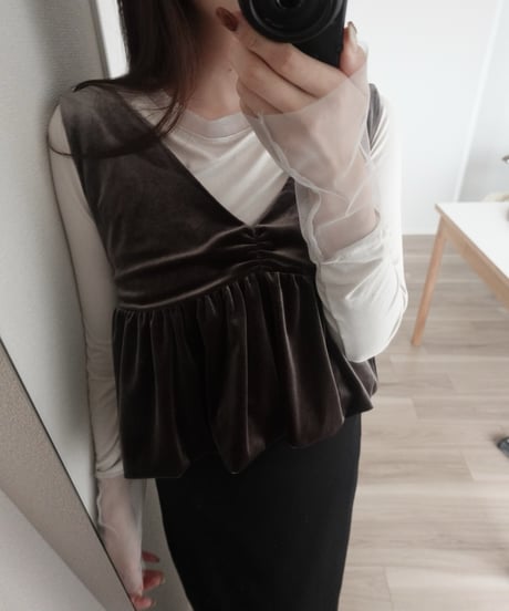 velour gather top