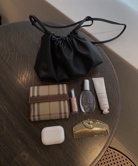 leather string bag