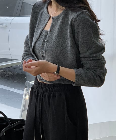 cropped cardigan set
