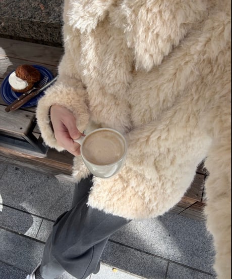 ［即納］sanen wool collar fur jacket