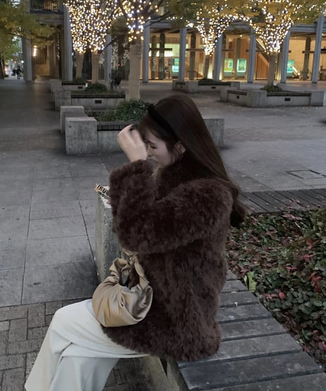 ［即納］sanen wool collar fur jacket