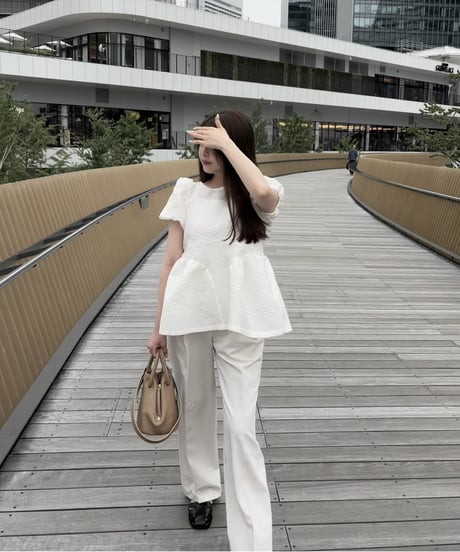 beaded puff blouse