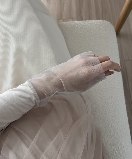 tulle sleeve shirt & tulle camisole