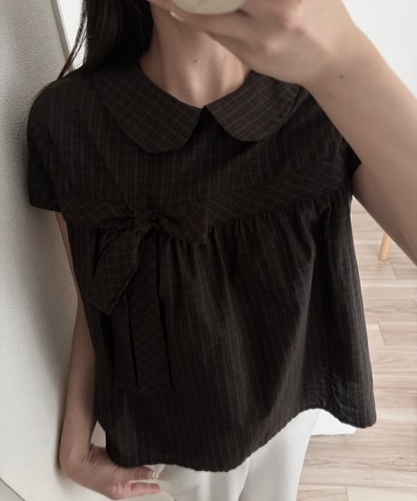 round collar robe blouse