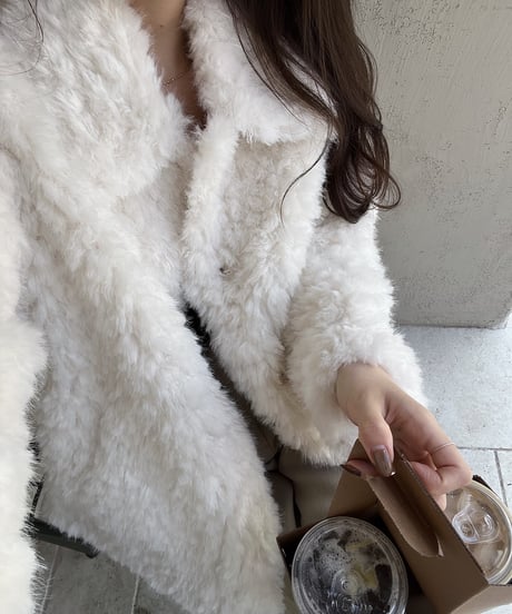 ［即納］sanen wool collar fur jacket