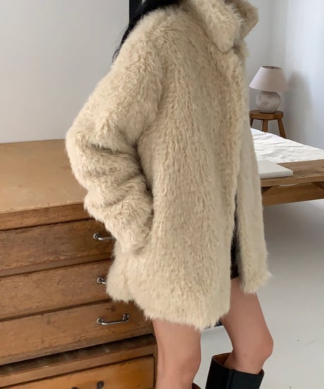 sheep mohair fur coat