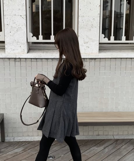 wool pleated dress