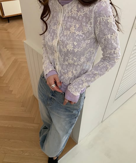embroidered lace cardigan
