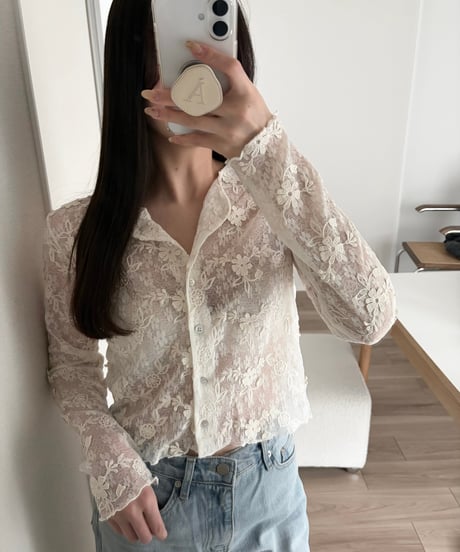 embroidered lace cardigan
