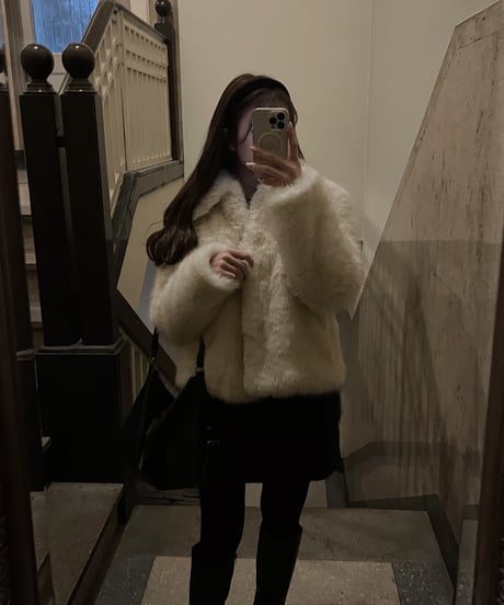 bouclé mini skirt