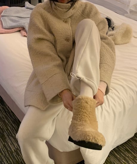 ［即納］alpaca wool soft bouclé coat