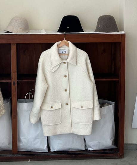 ［即納］alpaca wool soft bouclé coat