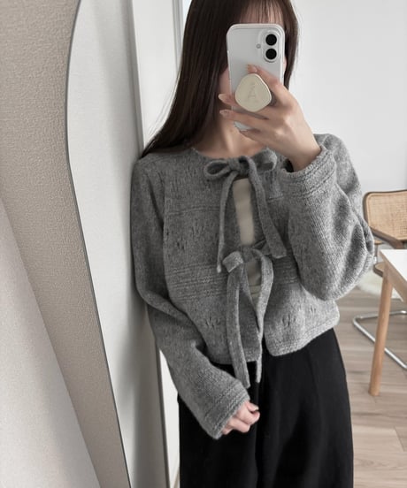 wool ribbon scotch cardigan