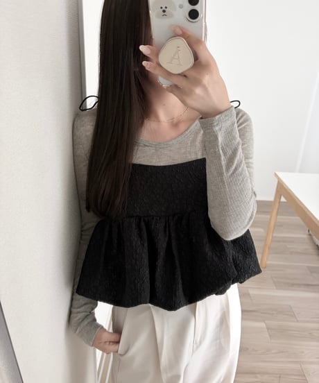 balloon crop blouse
