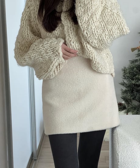 bouclé mini skirt