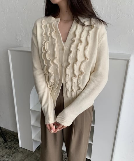 frillknit cardigan