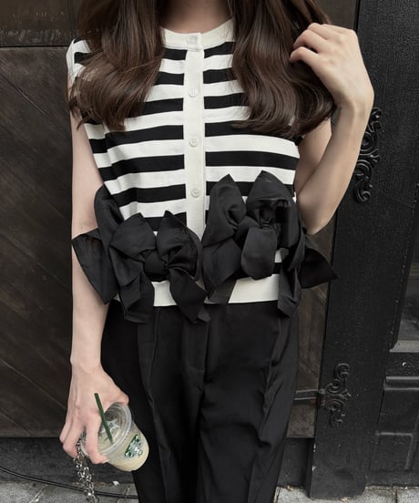 ribbon shirring vest