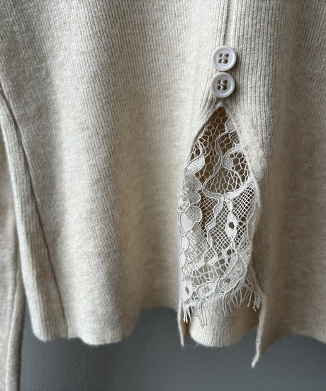 v-neck lace knit