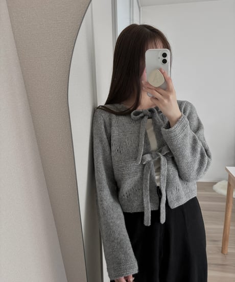 wool ribbon scotch cardigan