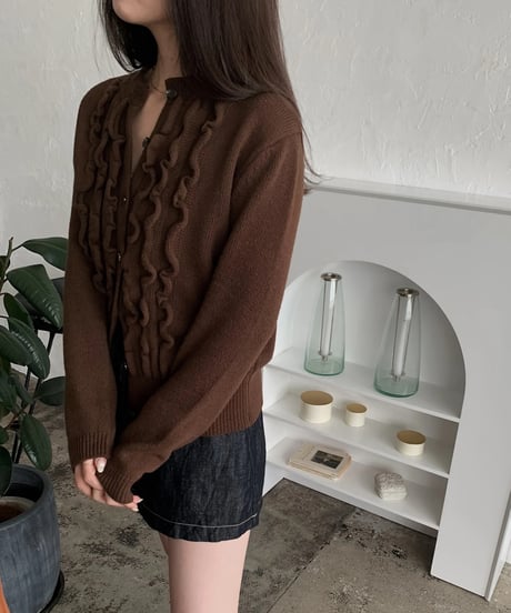 frillknit cardigan
