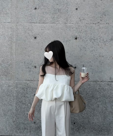 balloon crop blouse