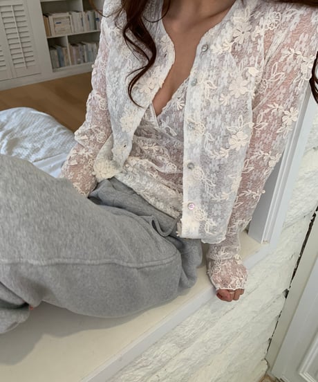 embroidered lace cardigan